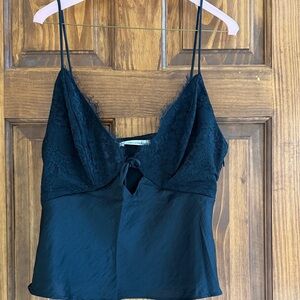 Abercrombie & Fitch Black Lace-Front Cami